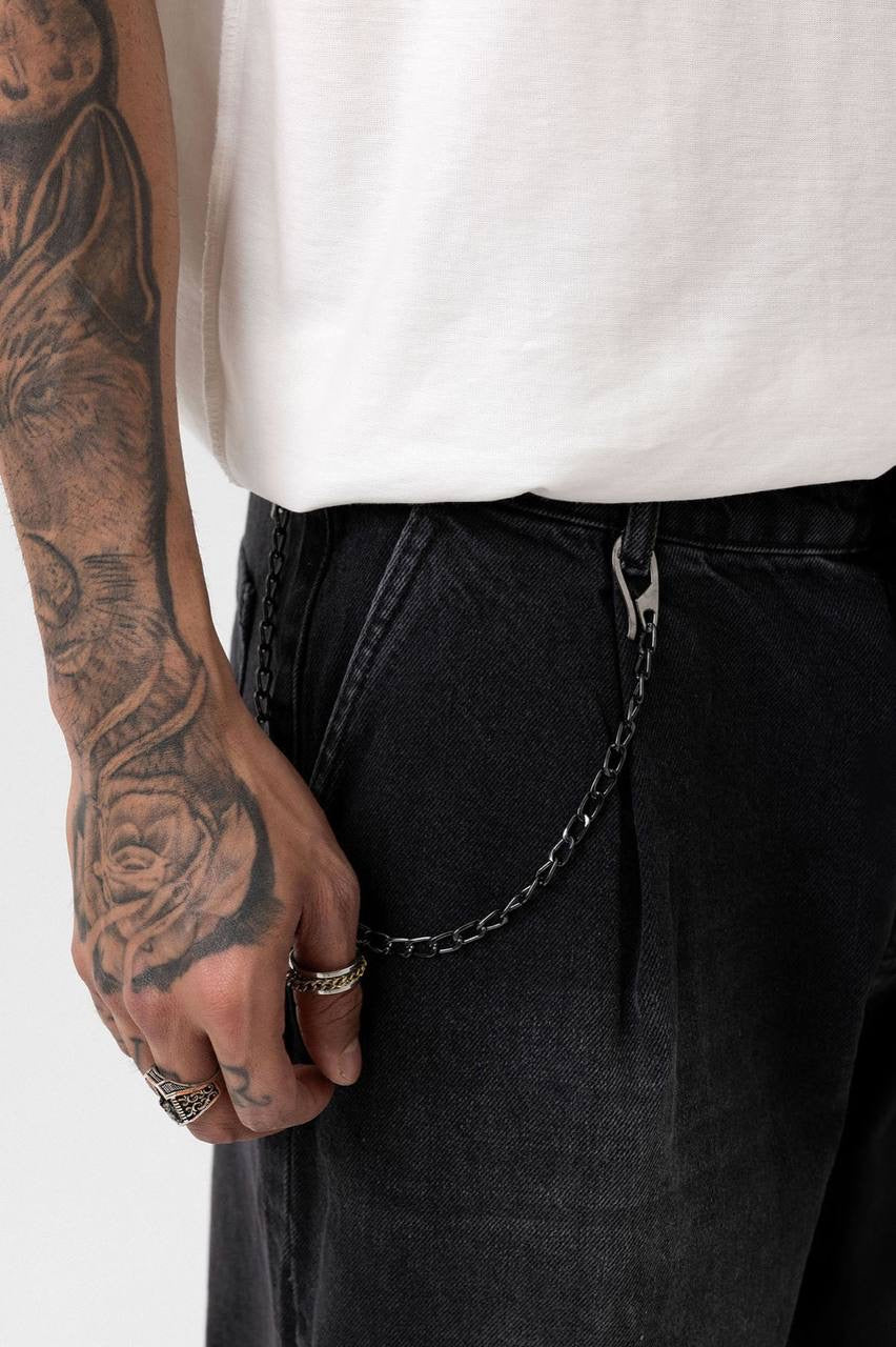 BLACK ANTHRACITE BAGGY JEANS