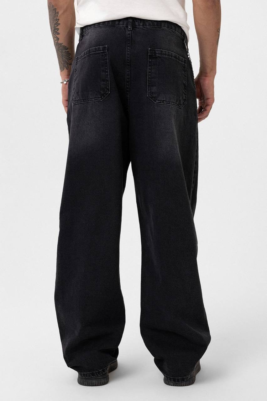 BLACK ANTHRACITE BAGGY JEANS