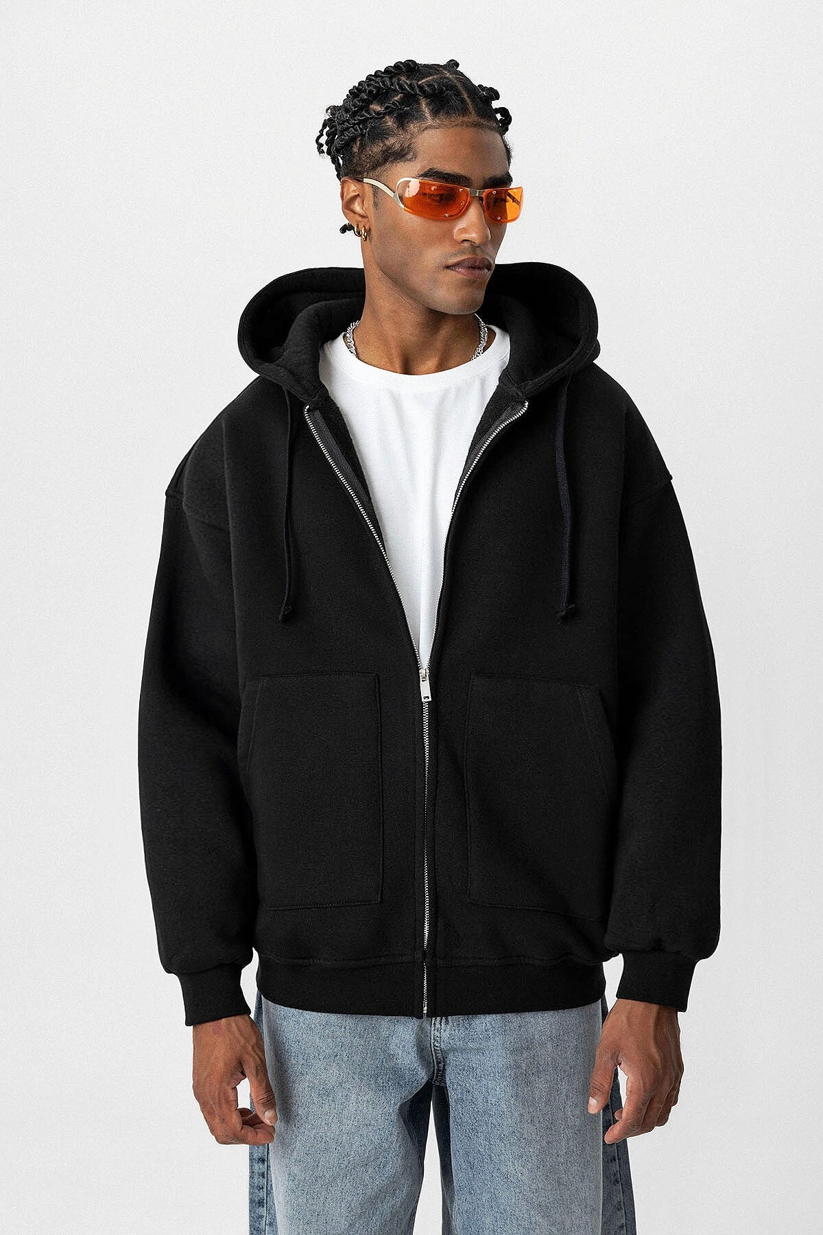 ZIPPER HOODIE WITH KANGAROO POCKET