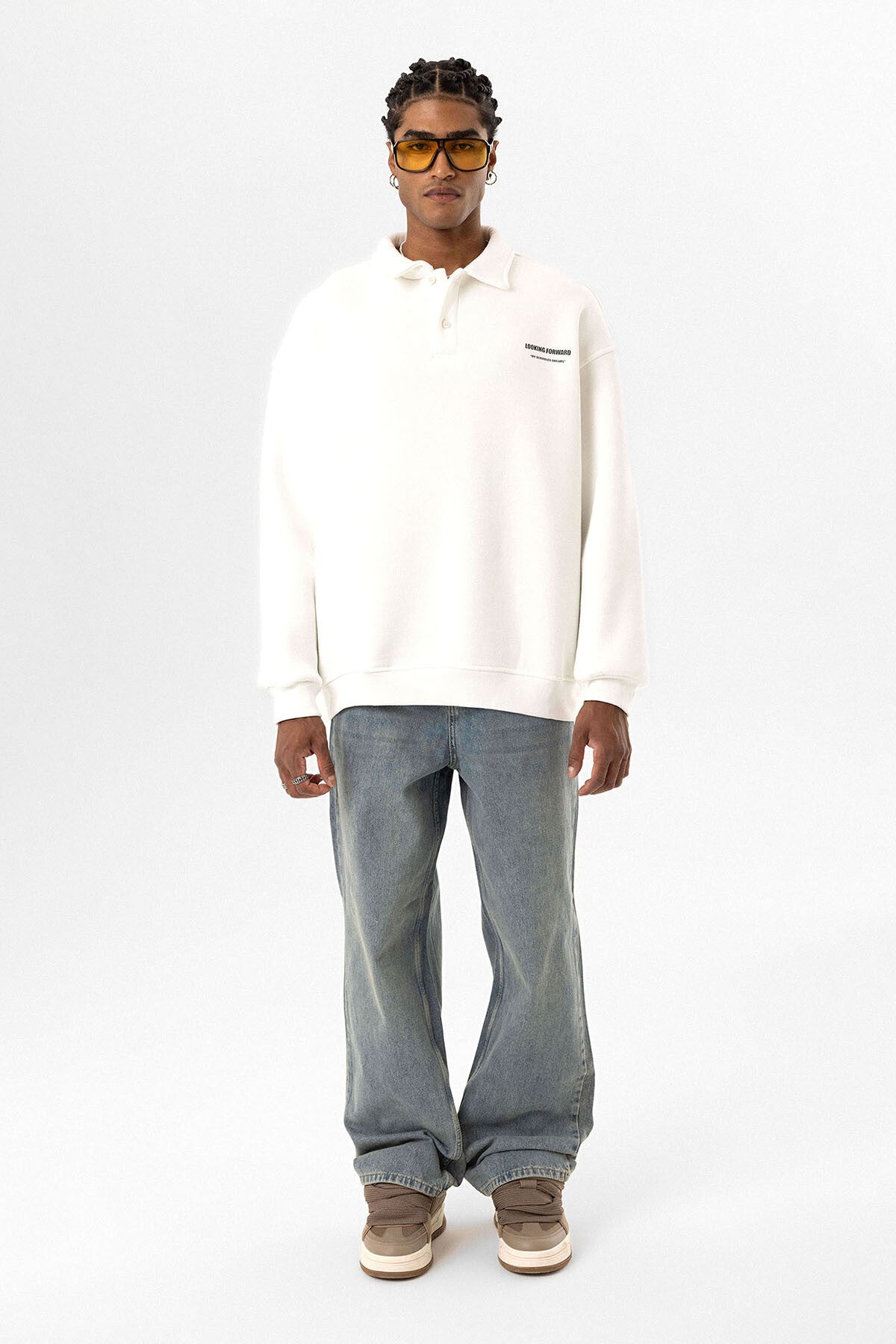 POLO COLLAR SWEATSHIRT