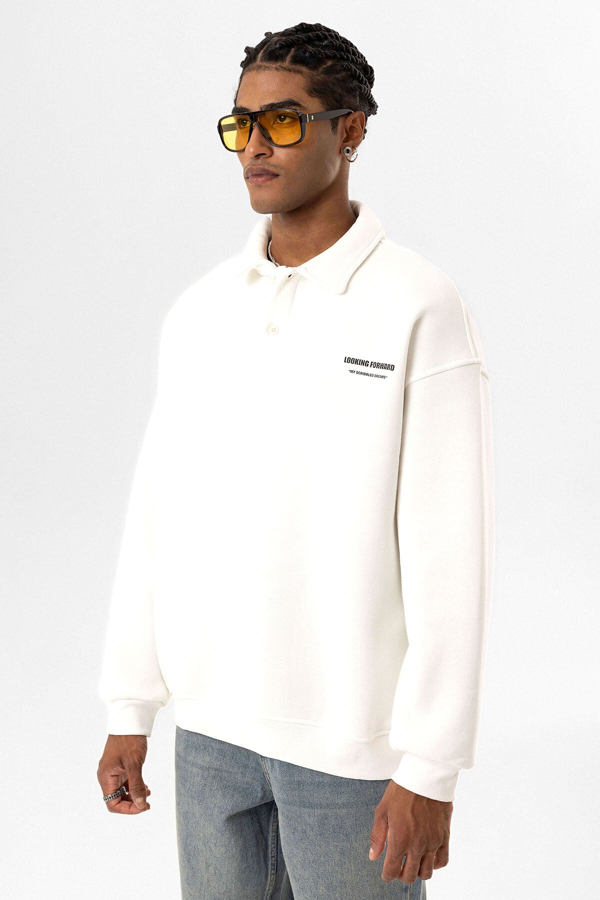 POLO COLLAR SWEATSHIRT