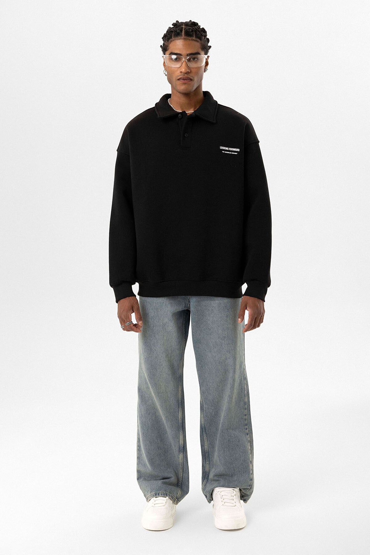 POLO COLLAR SWEATSHIRT