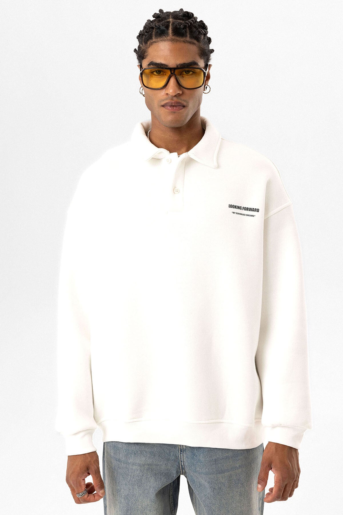 POLO COLLAR SWEATSHIRT